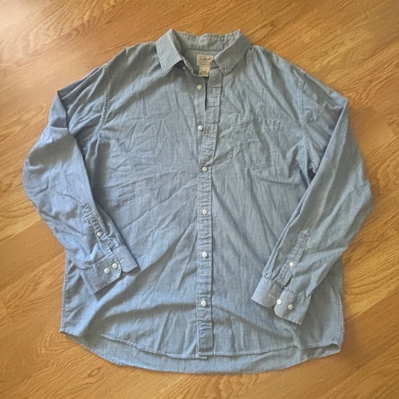 L.L. Bean Chambray Button-Up Shirt - Picture 1 of 4